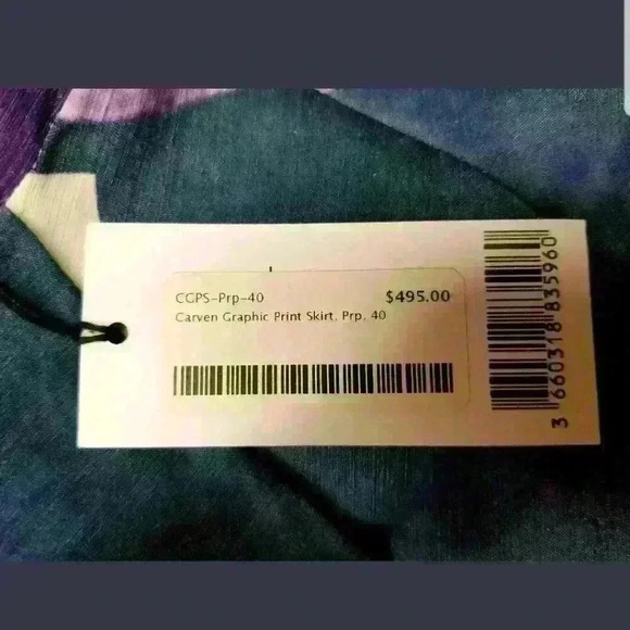 CARVEN Purple/White Graphic Print Skirt - Picture 3 of 4